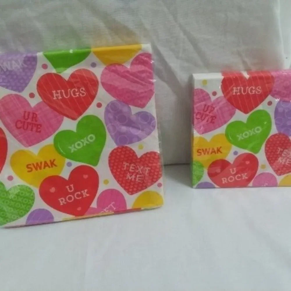 Valentine Window CLINGS & Napkins Beverage Wedding Party New 3 Piece Set